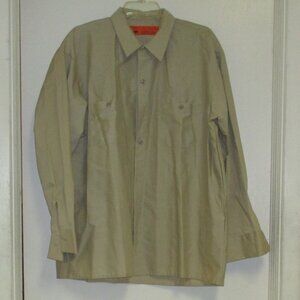 Shirt-Long Sleeve “Perfect” Men’s XL Taupe/Tan Buttoned Down Collared Work Shirt